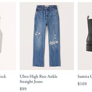 *SOLD* Abercrombie & Fitch High-rise Ankle Straight Jeans - Curve Love